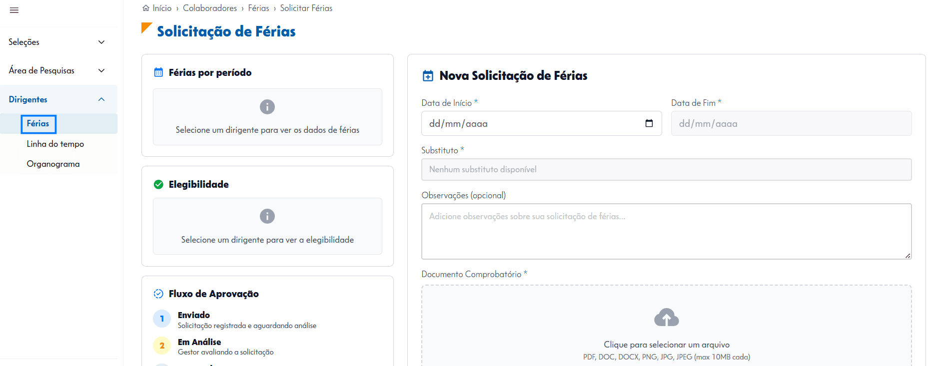 Tela Férias
