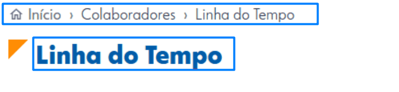 Cabeçalho da tela Linha do Tempo