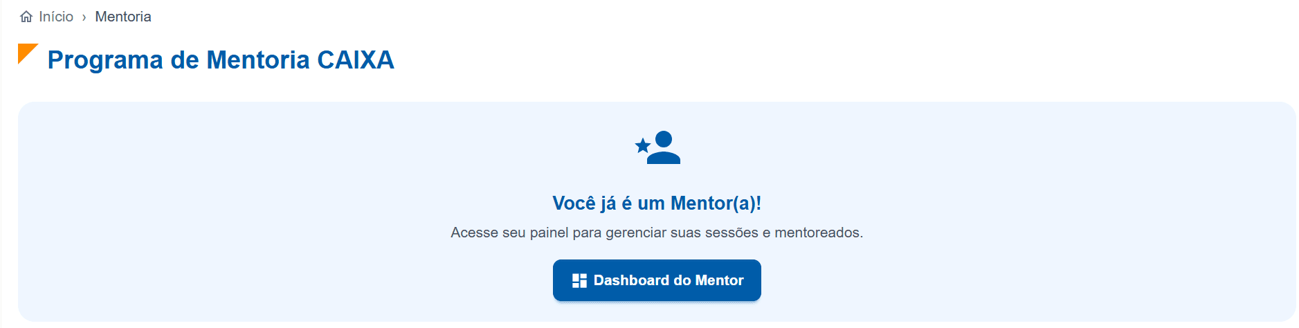 Dashboard Mentores: Mentoria Individual, roda de progresso e Dados de mentoria