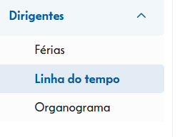 Menu do perfil Secretário